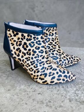 Adrienne Vittadini Leopard Print Ankle Boots